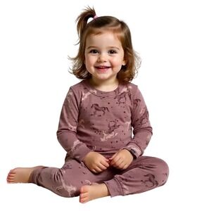 Modern Moments by Gerber Kids Horse Print Pajama Set 2-Piece Sleepwear 4T NWT